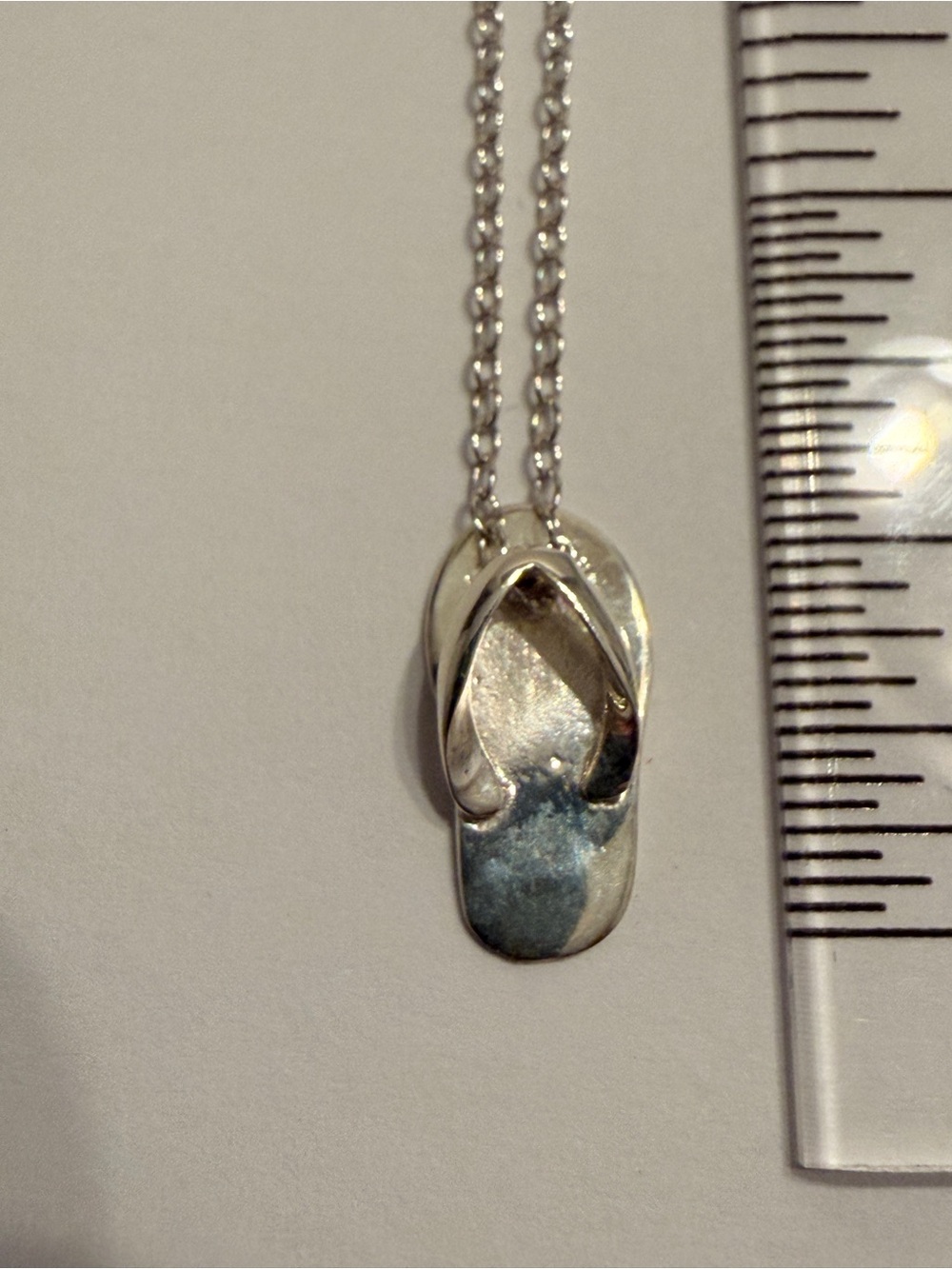 925 Sterling Flip Flop Pendant & Italian Chain Necklace
